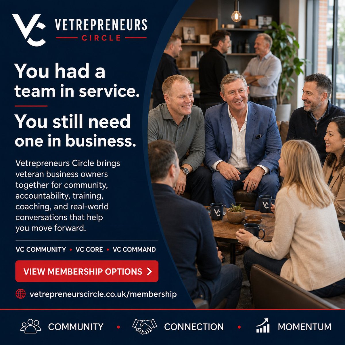 VetsCircle's tweet photo. Whether you’re starting up, growing, or leading an established business, you don’t have to do it all in isolation.

View the membership options here:
 https://t.co/WAiPwy7pv7
with @VetsCircle  #VeteranLedBusiness #BusinessCommunity #EntrepreneurSupport https://t.co/9OcUZUdsfJ