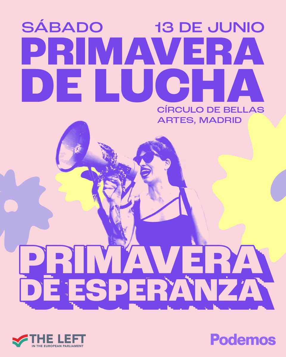 Podemos_AND's tweet photo. Este sábado a las 10h comienza en el Círculo de Bellas Artes, la Fiesta de la Primavera, de @PODEMOS.
Una primavera de lucha y movilización. No faltes! https://t.co/Etr85Y4uun