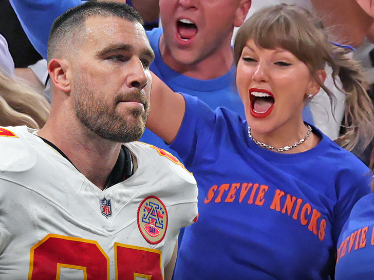 TMZ's tweet photo. 🏈 Travis Kelce was with Chiefs as Taylor Swift hit the "Toy Story" premiere and Knicks game.

Exclusive details: https://t.co/xkhk6zVSDz https://t.co/d9SdW0MSQa