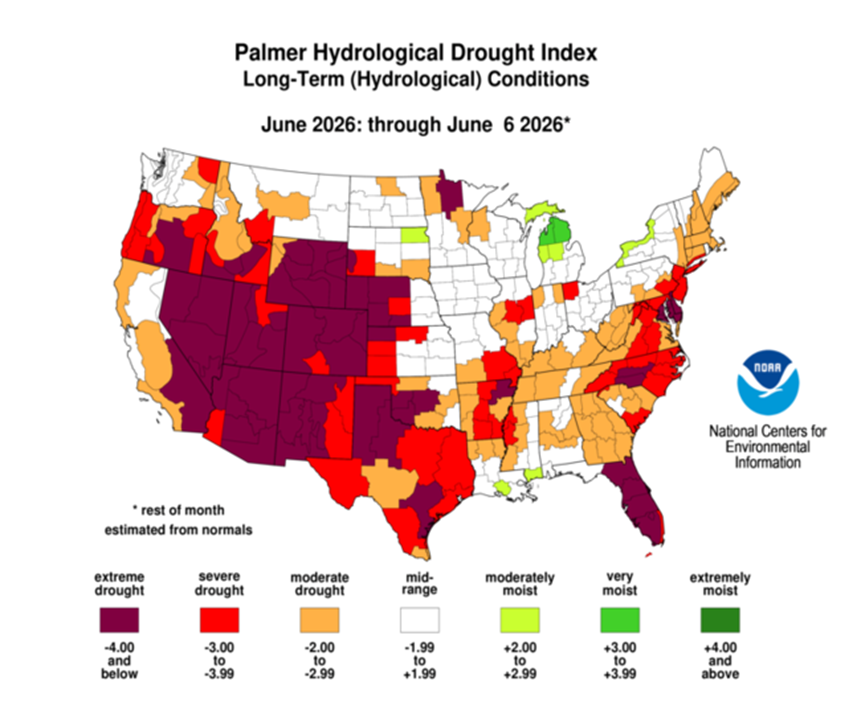 BrazosValleyGCD's tweet photo. Here are the drought monitoring maps released on June 11, 2026.  Woohoo!!! https://t.co/GDgEJsFdOX