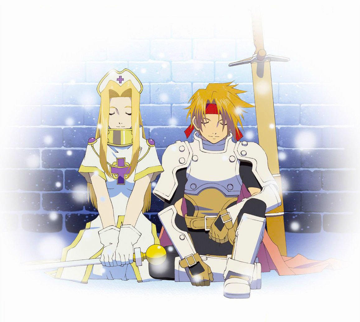TwinRebirth's tweet photo. Mítico artwork de Cless y Mint, aparecido en la portada de una de las reediciones del anime de #TalesOfPhantasia. #TalesOf https://t.co/EEA1Yuaf6H