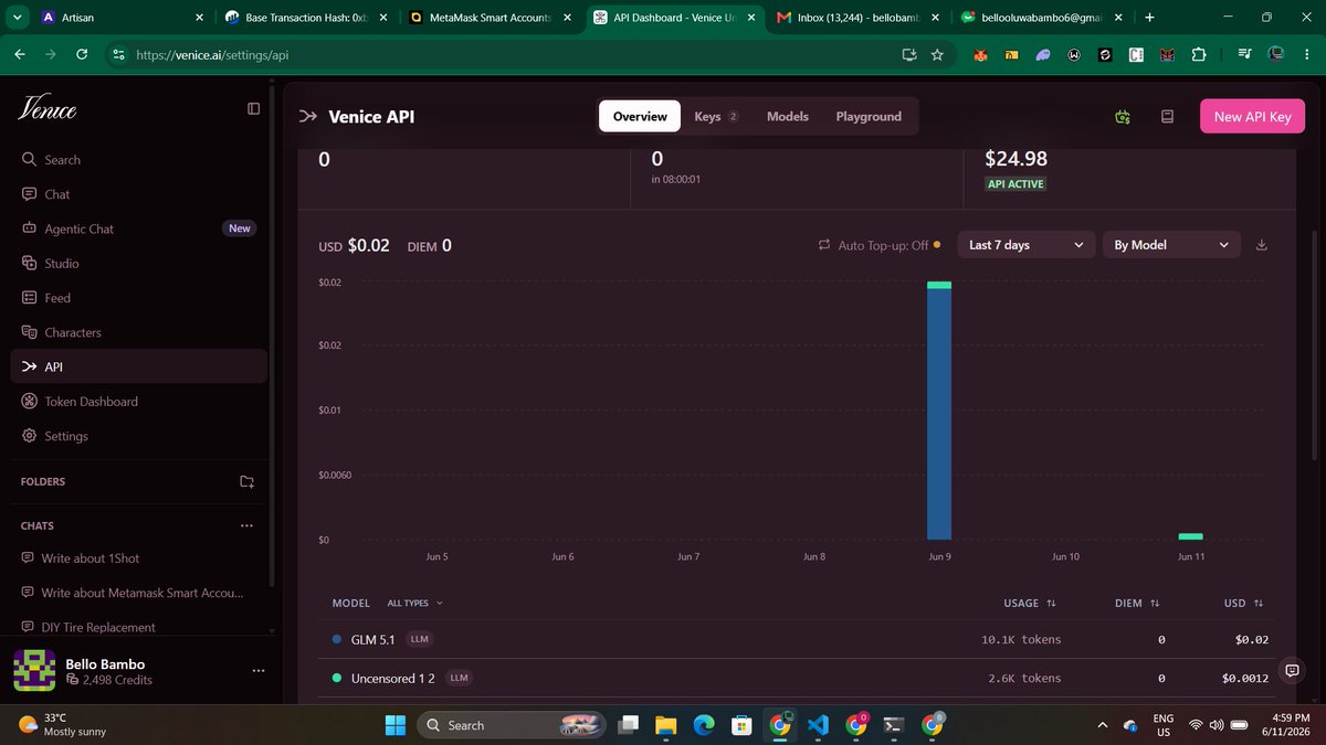 Jhamiyou's tweet photo. Artisan is a community bounty board for AI-reviewed tasks and USDC payouts that uses 

- x402 for Payment Required Protocols,
- Metamask ERC-7715 for Advanced Permissions,
- ERC-7710 for Delegated Transactions, &amp;
- 1Shot Relayer for Gas Abstraction 
on the Base Sepolia network https://t.co/14vsvHeNFQ