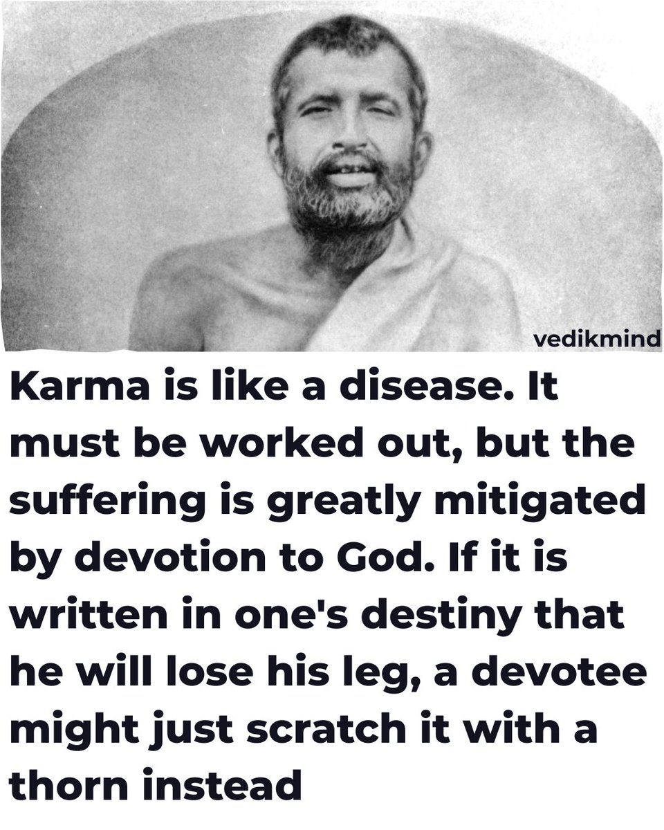 vedikmind's tweet photo. Sri Ramakrishna Paramahamsa on how the bindings of Karma fade away when devotion and self-surrender take root

#karma #spirituality #wisdom #bhakti #mentalwellness https://t.co/e115L9Q2Rw