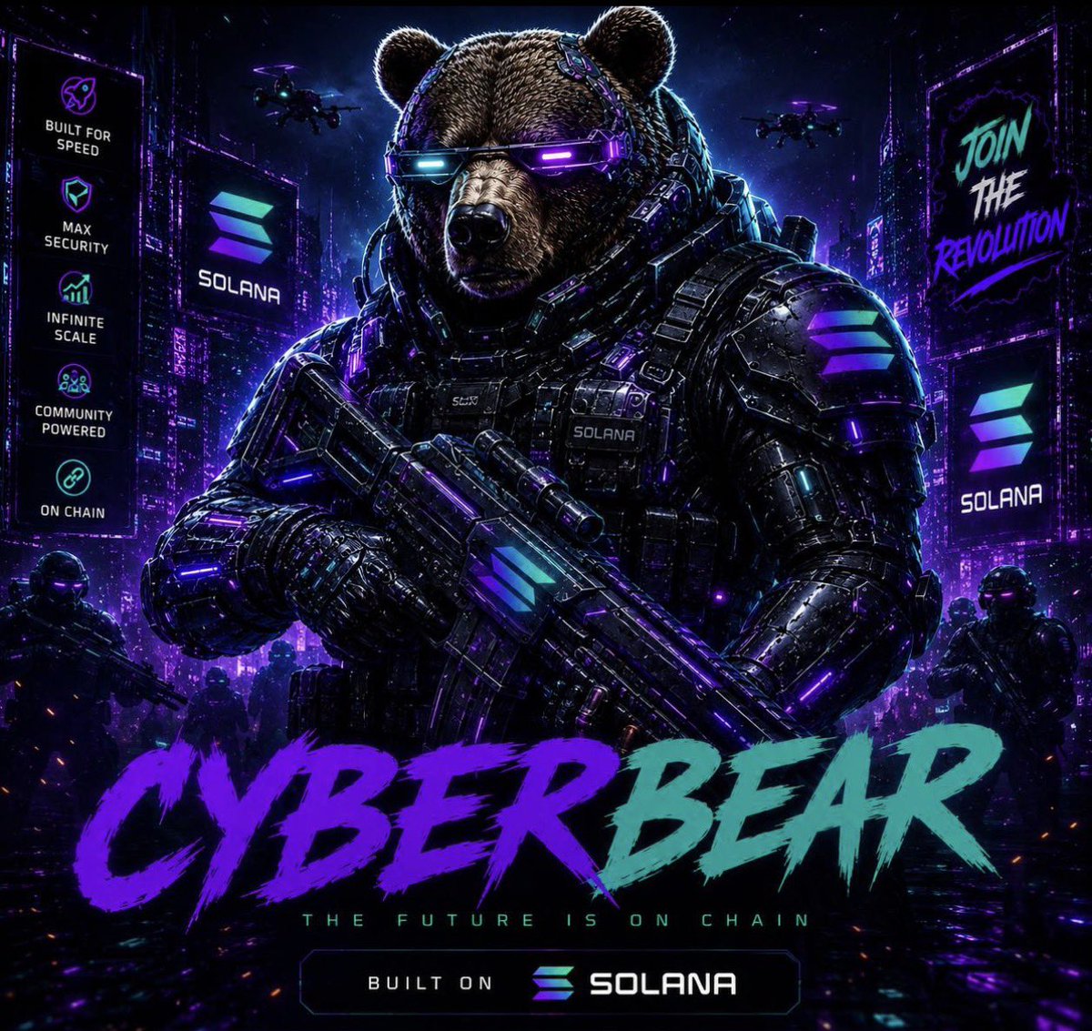 RB271990's tweet photo. Ready to fight and became the best project on Solana ! 

CYBERBEAR is ready for WAR!

Let’s go 🚀🚀

Ca: DZJ7jLjZ9ksJrxN2vFb73NYgJdfncM7dVeGa4xYzpump https://t.co/5LxNKCa8bd