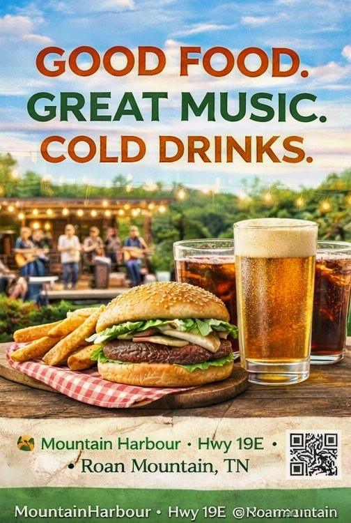 mountainharbour's tweet photo. 🍔🎸 Good Food. Great Music. Cold Drinks. 🍺
That’s how we do it at Mountain Harbour. Come hungry, stay for the music, and enjoy a relaxed evening with friends in the mountains. https://t.co/r3qlOiNFh7