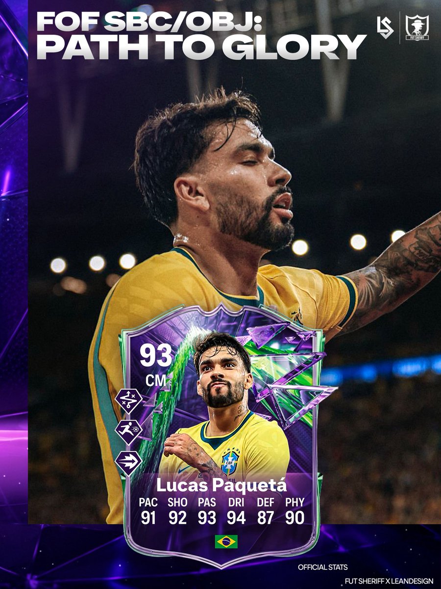 FutSheriff's tweet photo. 🚨Paqueta 🇧🇷 OFFICIAL INFO:

• ✅️5/5
• ✅️Incisive Pass,Long Ball,Tiki-Taka
• ✅️Trickster,First Touch
• ✅️Finesse,Low Driven
• ✅️Intercept 

Will you complete him? 👇🏻👇🏻👇🏻 https://t.co/qj0p5dpvBa