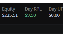 2RipLong4's tweet photo. BullsEye traded $EDHL. Profited $9.90 live. Small account started $208.35. Up $235.51, 13.2% in two days. Waiting for A+ setups. Trading the best, leaving the rest. Patience pays. Sized down from 25 shares to 10 because the market was tough yesterday, heavy pops and fades. https://t.co/q1t2gIlbOr