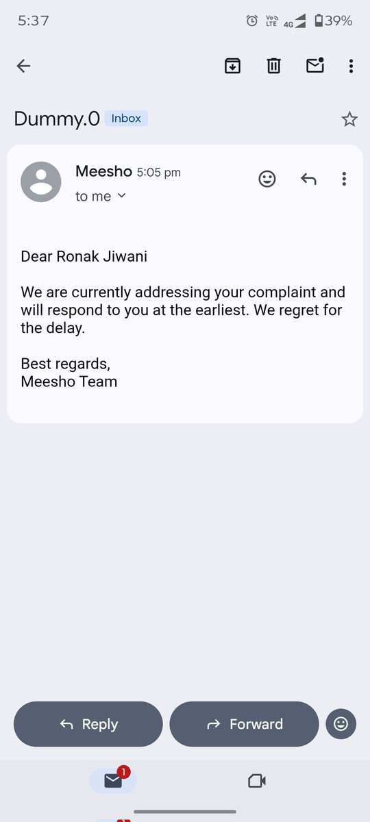ronak557's tweet photo. @viditaatrey @meesho_support @Meesho_Official look at the email subject that's how your cs team is working https://t.co/kEtVOxUa3D
