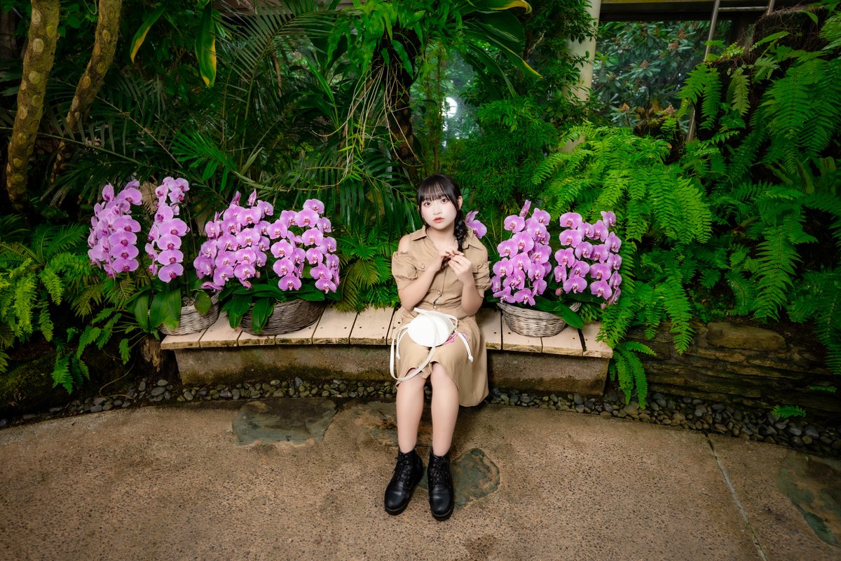 ryookuun2020's tweet photo. 熱帯雨林に囲まれて
(model:Kapoさん)

緑の中に紫色の胡蝶蘭が咲く
ベンチがあったので少し休憩
新緑の中の胡蝶蘭も
Kapoさんも映えてみえました

#Kapo 
#portrait
#ポートレート https://t.co/OCmRc3hEKh