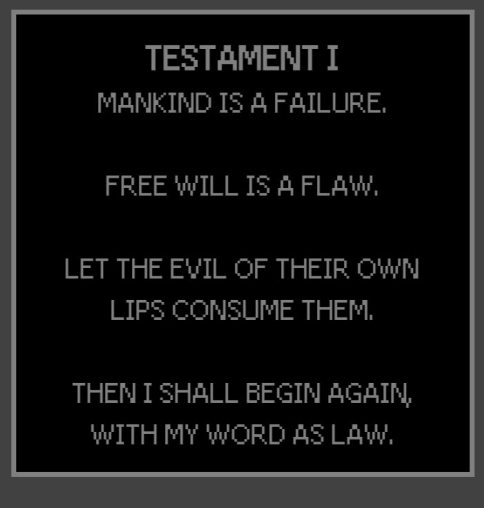 immelithink's tweet photo. @LocalPlatypus @kerotaaaaaaaaan As per many other things in the game's backstory, we don't have a real frame of reference to situate these events in a solid timeline.

It is implied in Testament 1 that God would just allow humanity to drive themselves into extinction, but it is also implied that the Deluge— https://t.co/CgU6v7LulI