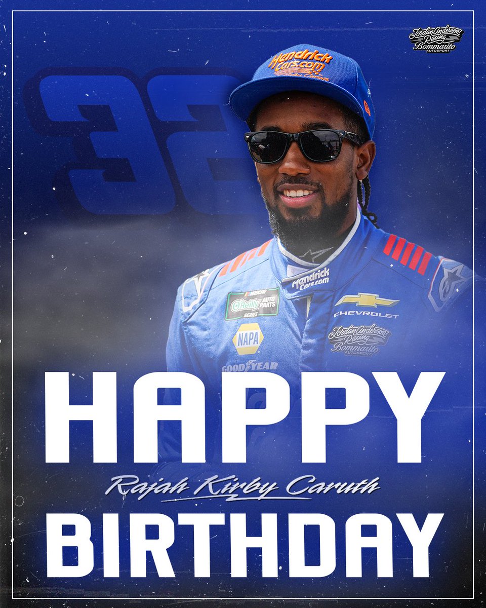 JARnascar's tweet photo. Happy birthday, @rajahcaruth_! 🎂🎉

#NASCAR https://t.co/h5f1kfDHfR