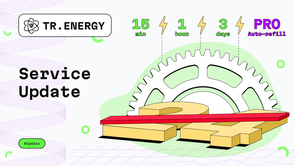 trenergy's tweet photo. 📣 https://t.co/DIsjCtXopI: Update to Energy Purchase Terms

Dear users, We have updated our energy rental conditions.

Starting Monday, June 15, 2026, 24-hour energy rentals will no longer be available. The following options will remain available as usual:

- 15 minutes — for one-time transactions;
- 1 hour — for short-term needs;
- 3 days — for regular usage;
 -PRO plan with automatic refill energy — for users who need a constant energy balance without manually placing orders.

❗️This decision is related to changes in energy market conditions and the need to maintain a stable and reliable service experience.

@trondao