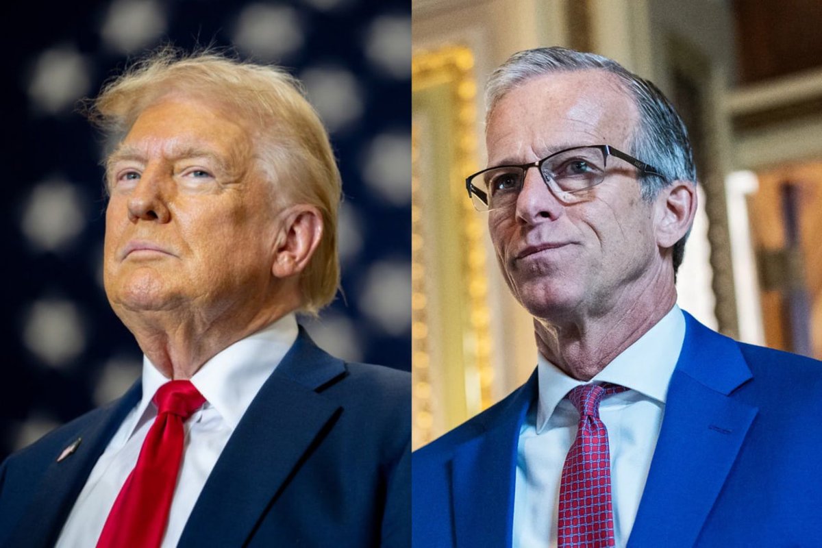 NuclearMAGAlady's tweet photo. 🚨BREAKING: Former John Thune staffer just resigned in disgust and blew the whistle — claims the RINO Senate Majority Leader is gleefully sabotaging President Trump’s nominees and agenda. 

Thune is accused of stonewalling every single appointment, launching vulgar anti-Trump rants behind closed doors, and actively coordinating with McConnell and Schumer to undermine the Trump administration. 

This isn’t incompetence — it’s deliberate betrayal from the top Republican in the Senate. 

Time to fire Thune NOW. 

What should happen to Thune for this betrayal? Drop your thoughts 👇