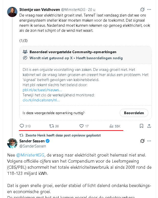 MijnGelijkNL's tweet photo. De overheid ziet X als een gevaar omdat hier wél feiten en CBS/PBL-cijfers worden gecheckt. Honderden reacties vol met echte CBS-cijfers die hun paniekverhaal ontkrachten: elektriciteitsverbruik stabiel sinds 2008. 

Op X zijn burgers beter geïnformeerd. Dat maakt het platform gevaarlijk voor het establishment. Vandaar de druk om het te reguleren, te censureren en onder controle te krijgen.