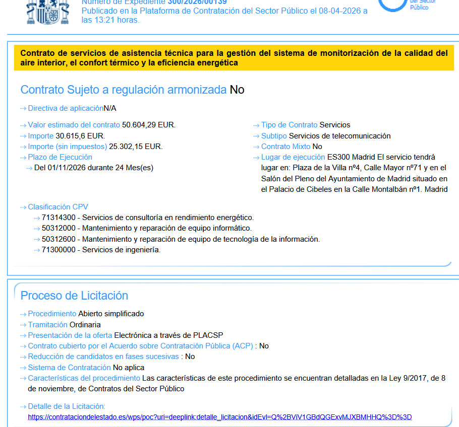 SoyMmadrigal's tweet photo. Dice Ayuso que la climatización de los colegios es cosa de los Ayuntamientos, y que es que se ha adelantado el calor
Debe ser por eso que el 28 de Abril el Ayuntamiento de Madrid lanzó este contrato para... su pleno https://t.co/u9cXCtvKKX