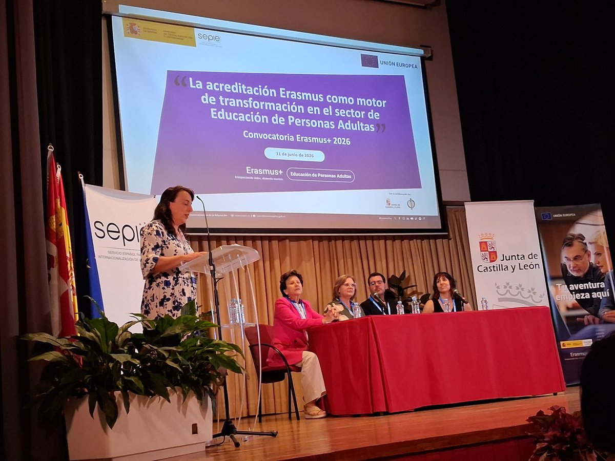 CFIE_Segovia's tweet photo. 📅Jornada “La acreditación Erasmus como motor de transformación en el sector de Personas Adultas”
🧠 @sepiegob 
✏️Solicitudes y buenas prácticas
#formaciónCyL #innovaCyL https://t.co/EcszsB8Kr6