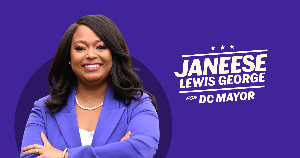 1776ADOS's tweet photo. Hey @dcpublicschools #educators who vote in #DC: 
We know that a vote for #KenyanMcDuffie will only extend Bowser’s pervasive culture of #fear and #retaliation.  
You know senior DCPS leadership will use #IMPACT as a tool to push you out if you’re too vocal and refuse to be silenced.  
Unequivocally, a #JaneeseLewisGeorge administration offers the best chance for real change.