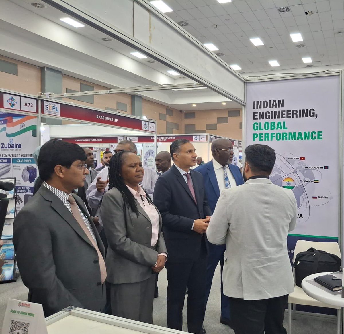 IndiainKenya's tweet photo. HC @AdarshSwaika1 inaugurated the 3rd Kenya Buildcon International Expo 2026 and the 2nd Edition of the Kenya Solar, Electric, Power & Lights International Expo being held from 11 – 13 June 2026 in Nairobi.

Indian companies are the majority participants in both the exhibitions, accounting for 45 out of the 115 companies. This is symbolic of strong trade and investment linkages between 🇮🇳 and 🇰🇪 and the continued interest of Indian companies in Kenya. 

High Commissioner encouraged Indian companies to build a long-term relationship with Kenyan businesses and explore opportunities for local manufacturing.

@MEAIndia @DoC_GoI @IndianDiplomacy @FieoHq @ficci_india @FollowCII @kenya_chamber @KEPSA_KENYA @InvestKenya_ @OfficialKGBS