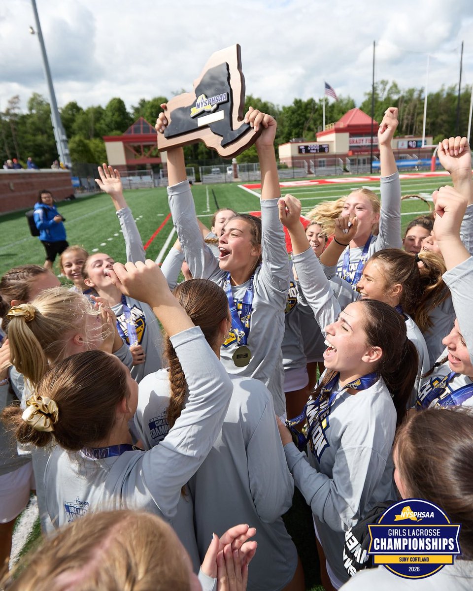NYSPHSAA's tweet photo. The 2026 Girls Lacrosse Championship kicks off tomorrow at SUNY Cortland! 

Read more here: https://t.co/v5cNhpVbUG https://t.co/c1KYdDuYLz