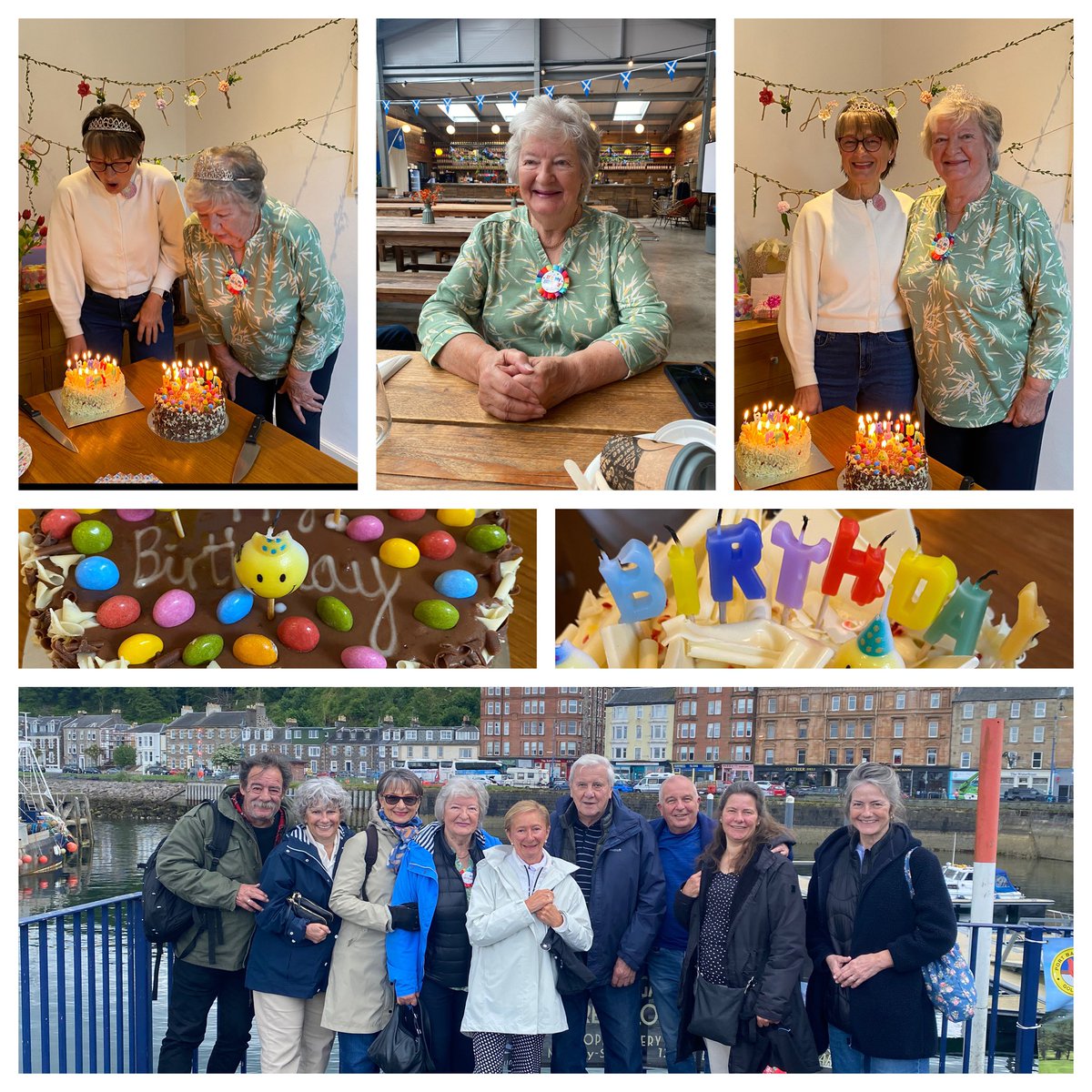 1964hmcdowell's tweet photo. Birthday twins! 🥳🎂❤️🥂 Happy Birthday to Mum and Judy! Great day on the Island of Bute!  🥰🚢🎂😎 https://t.co/7OVlqWpdFk
