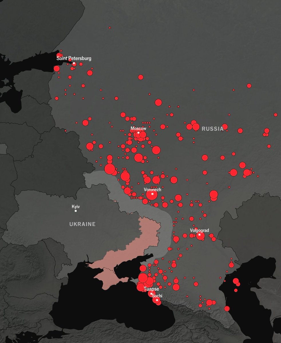 DenShtilierman's tweet photo. The Economist has published an excellent article titled “Ukrainian strikes are inflicting pain deep inside Russia,” which describes the impact of strikes deep within Russian territory. The publication conducted its own analysis of the data — and the findings for Ukraine are simply outstanding. I’ll break down the key points.

“We looked at data on 1,289 Ukrainian strikes from the Armed Conflict Location and Event Data project (ACLED), a monitoring group, on targets that were at least 100km from its borders. From 2022 to the end of 2024, 335 strikes fit this definition. In 2025 Ukraine completed 658 such strikes—almost twice as many in a single year as the previous three combined. This year, at the current pace, Ukraine is on track to execute over 800 deep strikes.”

These figures mean one simple thing: our deep-strike program is not growing gradually, but exponentially. What used to take years is now being accomplished in months. And the reason is clear — we have our own defense industry, which has reached mass production scale and no longer depends on foreign permits or supplies.

In addition to the number of strikes, their geographic scope is also growing steadily:

“The coverage of Ukraine’s campaign is expanding, too. We compiled an inventory of 6,351 Russian strategic sites located at least 100km from the border, drawing on open-source intelligence and reports from energy monitors. We found that 2,377 of these sites were within 5km of a deep Ukrainian strike reported by ACLED last year. That compares with just 32 in 2022.”

At the same time, the publication honestly acknowledges that even these figures provided by ACLED are underestimated and builds its own model based on satellite data:

“Over the course of 2025 our model flagged roughly three times as many strikes as ACLED recorded.”

The actual scale of our operations is so vast that even professional monitoring groups can no longer keep up with it. And separately, The Economist highlights our tactics of repeated strikes on the same targets — this is exactly how we operated in Tuapse, at the St. Petersburg terminals, and at “VNIIR-Progress” in Cheboksary.

“First, it makes quick repairs harder... Repairs are costly, diverting funds that would otherwise flow to the military and civilian economy. Russian central-bank data shows that, since the first quarter of 2024, bank lending to oil companies for refinery operations has grown by $22bn.”

$22 billion — just to patch the holes left by our drones and missiles. Every repeat strike wipes out the previous repairs and forces them to start over. This is money that the Kremlin is taking out of the war against us and burying in its own ruins.

“This spring Russian oil refinery production was 15% lower than the year before, despite high prices. The government has put limits on exports of gasoline and jet fuel to avoid shortages... Russia may have to cut oil production later this year because it will not be able to process or sell all the crude it produces.”

Pay attention to the last point. We are no longer talking about temporary gasoline shortages — we are talking about the prospect of a reduction in extraction itself. It is important to understand that, given the current situation, Russia will not be able to simply reopen closed wells, and this represents a massive loss.

“Between June and December 2025, the country’s fossil-fuel export revenues were $18bn, or 12% lower than would normally be expected. In the first four months of 2026, they were 34% lower.”

A 34% drop in oil and gas revenues in just four months of this year. This is money that will not be spent on “Shaheds,” “Iskanders,” or salaries for the occupiers.

It was also noted that Ukraine is rapidly advancing technologically:

“Its new Flamingo cruise missile has a reported range of 3,000km, and its ballistic missiles may soon enter serial production.”

It is very important that all these narratives are a cold analysis by one of the world’s most authoritative business publications, based on satellite data, banking statistics, and independent models. And this analysis confirms: the strategy of deep strikes is working, and it is working systematically.

All of this has been achieved using our own weapons, which are not subject to any foreign “red lines.” While our partners spent years debating where to strike and where not to, often due to information leaks during prolonged preparations, Russia was prepared for the attacks. Now we have built a weapon that can reach the enemy 3,000 kilometers away and has already drained tens of billions of dollars from the Russian budget.