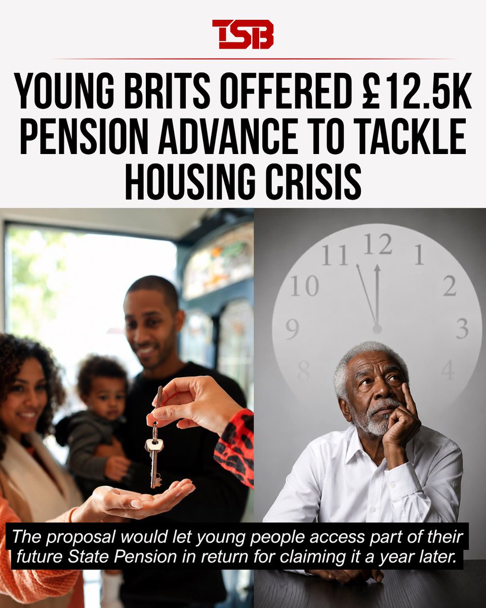 theshadeborough's tweet photo. Young people could be offered a £12,500 State Pension advance under a new proposal designed to help with major costs such as a house deposit, childcare or paying off debt💷🏡

The proposal, known as the “Citizens Advance”, would allow eligible workers to access one year’s worth of their future State Pension early. In return, they would receive their State Pension one year later when they retire. To qualify, people would need at least 10 years of National Insurance contributions🤔
#TSBNews #TSBTalks