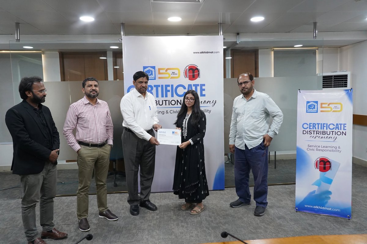 alkhidmatKHI's tweet photo. elebrating IoBM students for successfully completing their Service Learning Journey with Alkhidmat Volunteer Program.
Together, we're empowering youth to lead change and create lasting community impact.
#AlkhidmatKarachi #IoBM #YouthLeadership #Volunteerism https://t.co/TGrNBrZ7fz