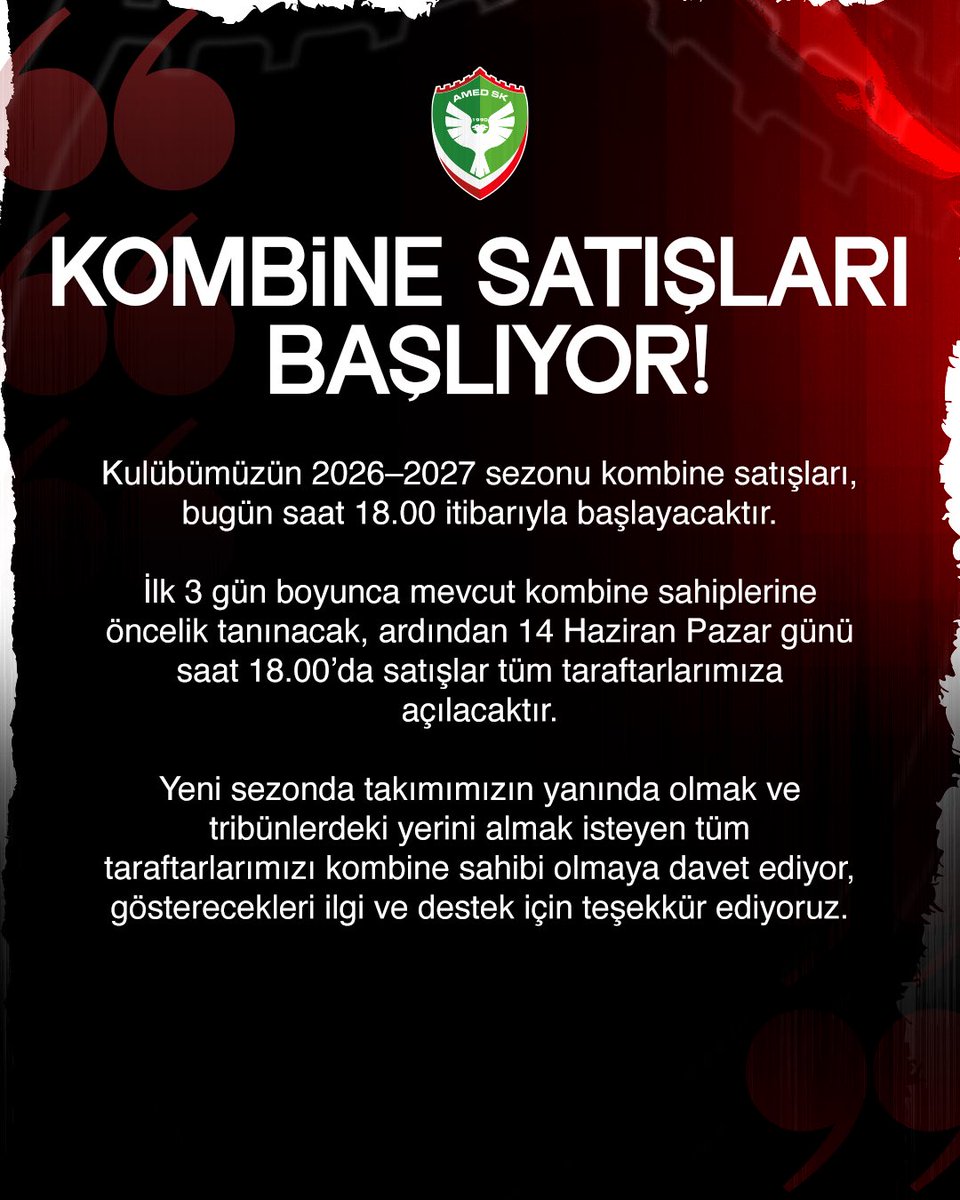 SddkEren1's tweet photo. RT @amedskofficial: Kombine Satışları Başlıyor! https://t.co/5QKcrGgamn