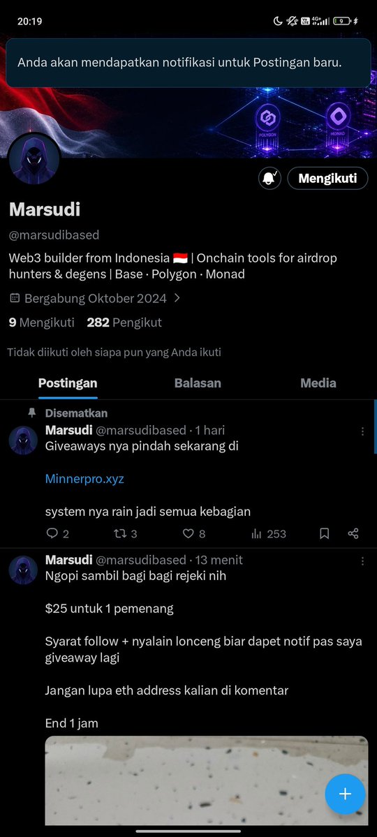 AprilH12115's tweet photo. @marsudibased Done min
Moga dapat bensin Pertamax 10 liter 
0x2071b3d4d18fcdbf7bbef1fa12a9e0519efbb068 https://t.co/6UhBk6sUdI