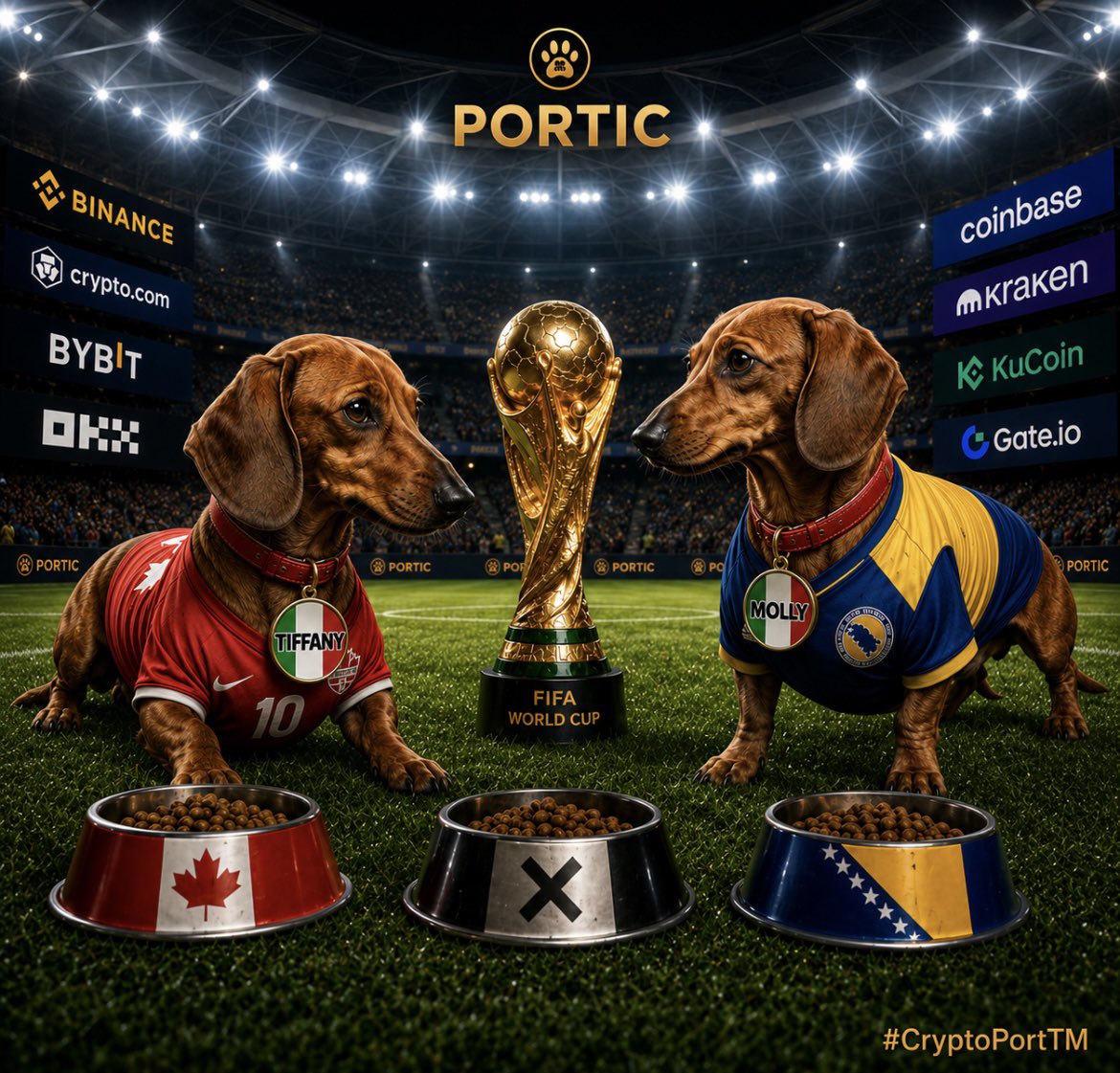 CryptoPortTM's tweet photo. 🐶 TIFFANY & MOLLY PREDICTION #3

🇨🇦 Canada vs Bosnia and Herzegovina 🇧🇦

Predict the exact score.
Win USDT.

💰 Prize Pool: 500 USDT

👇 Leave your prediction below.

📌 See the contest rules in the pinned post.
📌 PLEASE READ THE RULES IN THE PINNED POST IN THE PROFILE HEADER CAREFULLY!!!

🔥 Guys, for the maximum number of points, make sure to read the pinned post in the profile header carefully.

#worldcup2026 #worldcup #portic #tiffany #molly #cryptoportico #cryptoport #CryptoPortTM #crypto