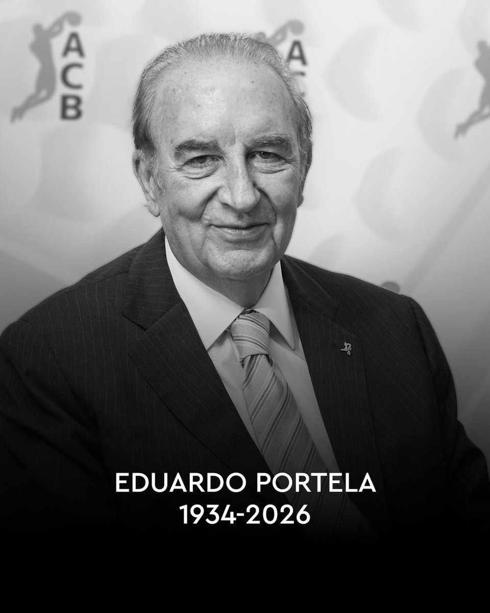 GIGANTESbasket's tweet photo. 🖤Ha fallecido Eduardo Portela.

@ACBCOM acaba de informar del fallecimiento de uno de los directivos más importantes de la historia del baloncesto español.

Fundador de la acb, gerente y presidente de honor de la competición. 

Desde Gigantes del Basket queremos mandar un abrazo enorme a sus familiares, amigos y compañeros.

🕯️Descanse en paz.