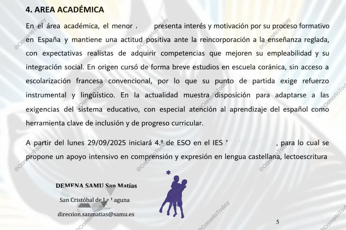 CanarioToday's tweet photo. 🚨 El Gobierno de Canarias está incorporando a MENAs en 4.º de ESO con un nulo dominio del español, lo que está saturando aún más la atención educativa especializada.

☪️ Su única formación previa es memorizar el Corán... https://t.co/UwNmc5k5bB