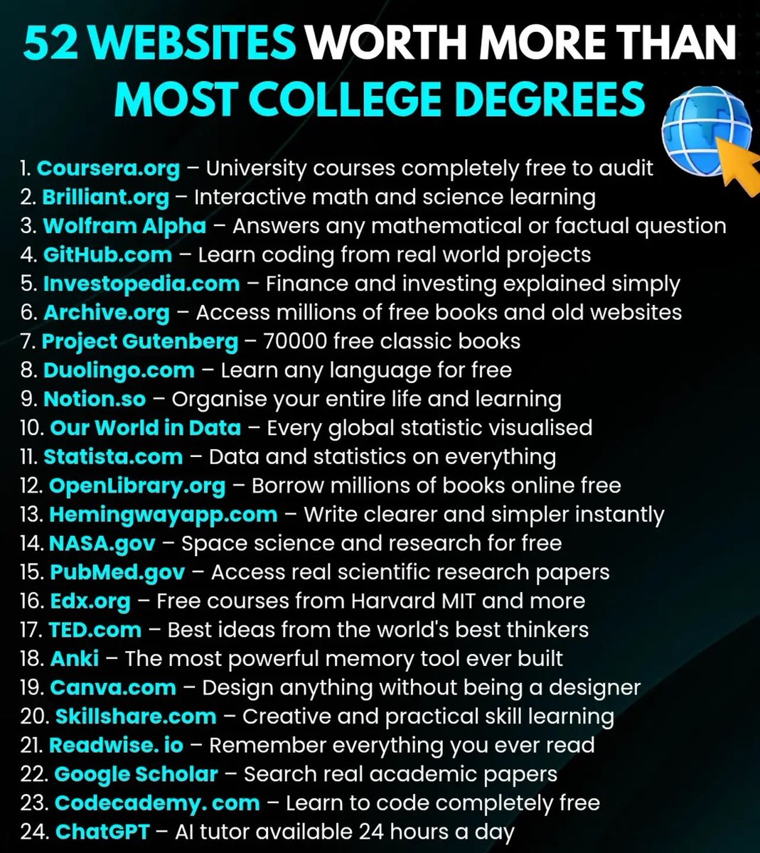 ElizabethA77617's tweet photo. 52 website worth more than most College degrees.. https://t.co/0xU5h1dYZ2