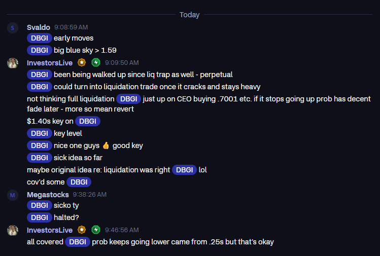 InvestorsLive's tweet photo. $DBGI trade plan pre @IUTraders https://t.co/TNxtjwilBV