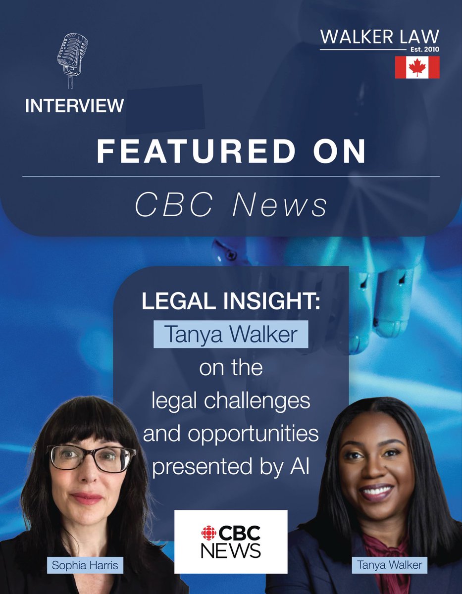Walker_law's tweet photo. Tanya Walker was interviewed by Sophia Harris from CBC News about a dispute involving an offer generated through an AI chatbot and later withdrawn before it was accepted. https://t.co/OSKyeuHIuz
