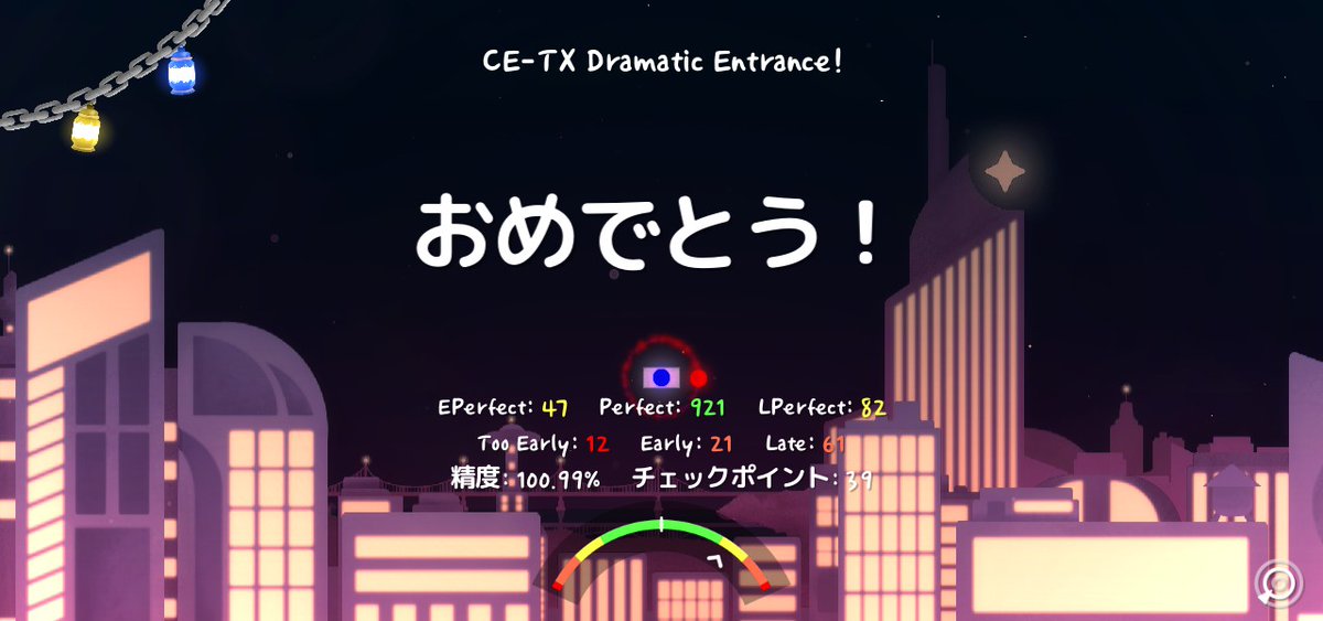 AntiDamage303's tweet photo. Dramatic Entrance! のテック版を2週間弱かけてようやくクリアできた
中盤の高速地帯で指を4本使うことになった https://t.co/H6ZrvhQquj