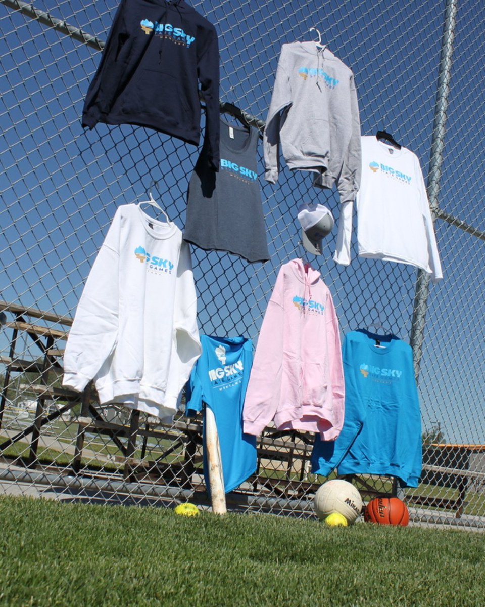 bigskygames's tweet photo. Souvenirs are out! ✨ 

With a limited supply, order some souvenirs now! 

https://t.co/BMmlFlJ5n9 

We have a variety of hoodies, crewnecks, shirts, and a hat!

#bssg2026 #montana #souvenirs #clothing https://t.co/ipSx1iTWbG