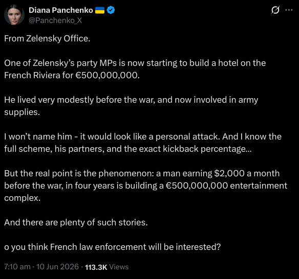 EUvsDisinfo's tweet photo. Citing zero evidence, an unnamed fictitious source with extraordinary levels of access, and a perpetrator whose name is conveniently not disclosed, Kremlin propagandists continue their disinformation campaign to frame Ukraine as ‘immensely corrupt’, a campaign designed to discredit Ukraine’s leadership and weaken international support.