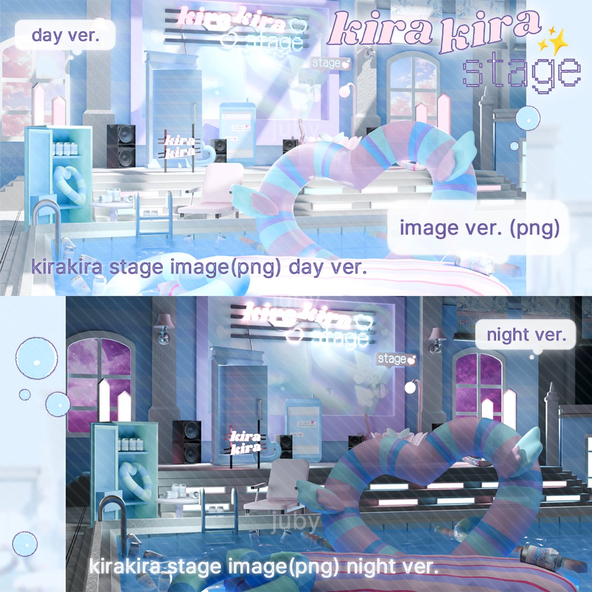jubyclub's tweet photo. {kirakira stage image ver. OPEN}

kirakira stage [이미지] 버전이 출시되었습니다! 청량한 수영장과 무대를 이미지 배경으로 즐겨보세요🎤🩵

!!warudo world {x} !!image (1080x1920.png) {o}

구매링크{link}
Booth
https://t.co/7jcFCAhmwJ
Hatch
https://t.co/jYZkQBzfyc https://t.co/6fisbFGAJ5