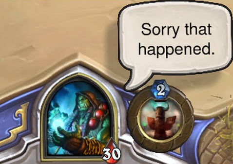 ClarkHELLSCREAM's tweet photo. Hearthstone should bring back the sorry emote so that way I can apologize to my opponent's for beating them in spectacular fashion in a children's card game.

I'm tired of being rude to my opponents, Blizzard!!! It's time to #bringbacksorry! https://t.co/O9DtGfHjUy
