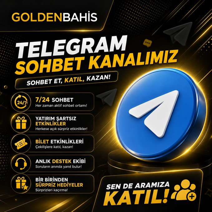xGoldenBahis's tweet photo. ➡️Güncel Giriş: https://t.co/KjW2nAF7Qt

💬GoldenBahis Telegram Sohbet Kanalı Yayında!

🎁 Sürpriz etkinlikler
🎟️ Çekilişler ve hediyeler
🕐 7/24 aktif sohbet
🤝 Anlık destek ekibi
Sohbet et, katıl, kazan!

Telegam Giriş : https://t.co/CGGtN8UNwA

#Telegram #denemebonusu #bonus https://t.co/3Ic6kikD7H