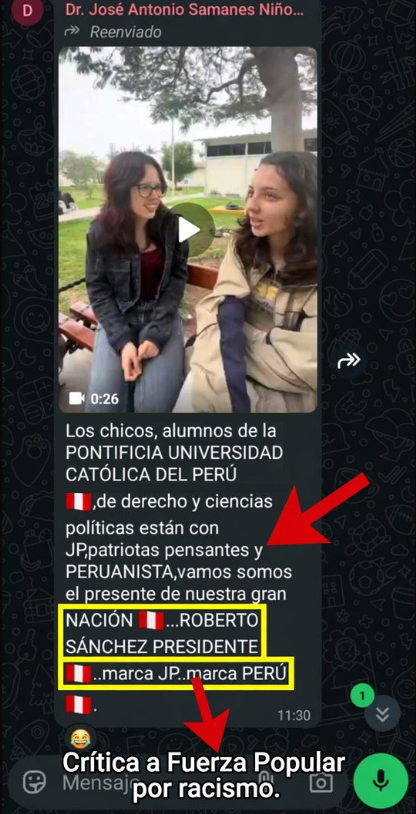 elorwelliano's tweet photo. #EleccionesPeru2026 | Fiscal detenido con 17 cédulas marcadas defendía a Roberto Sánchez y acusaba de racismo a Fuerza Popular en chats filtrados.

El fiscal provincial de Yarinacocha (Ucayali), José Antonio Samanes Niño de Guzmán, fue detenido en flagrancia por la Policía Nacional al portar 17 cédulas electorales marcadas, actuación que la PNP realizó conforme a la sentencia del Tribunal Constitucional N°150-2025.

Ahora circulan capturas de sus chats de WhatsApp en los que defiende abiertamente la candidatura de Roberto Sánchez, comparte llamados directos a votarlo y acusa a militantes de Fuerza Popular de utilizar el racismo en el debate político, lo que ha generado un fuerte cuestionamiento sobre su imparcialidad y ha llevado a exigir a la Junta de Fiscales Supremos una investigación seria e independiente con sede fiscal distinta para separar al magistrado del caso si se confirma su sesgo político.