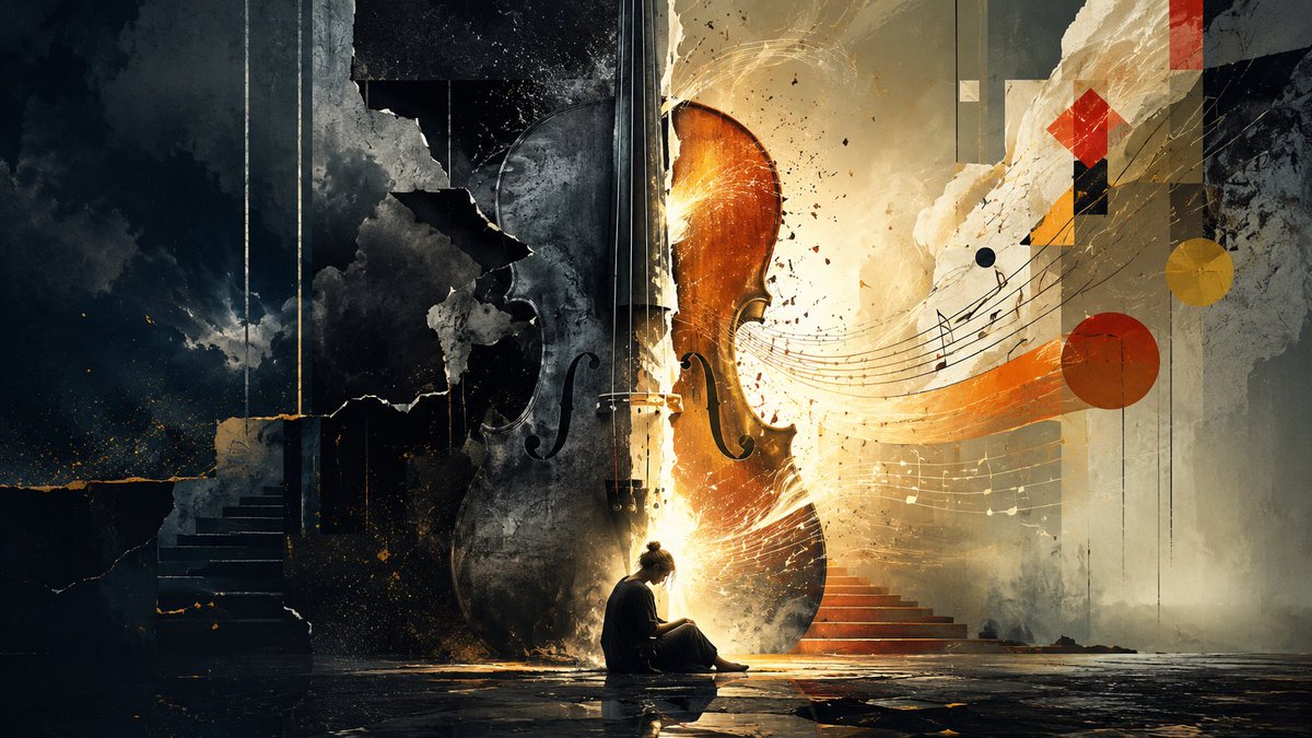 Melancholy Cello Surreal Artwork
