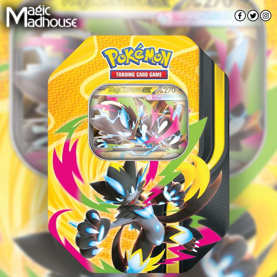 magicmadhouse's tweet photo. The Packs inside the Pokemon TCG Mega Heroes tins SHOULD be: 

2x Chaos Rising 
2x Pitch Black 

These are subject to change like previous tins/products https://t.co/DHqjDnqCDZ