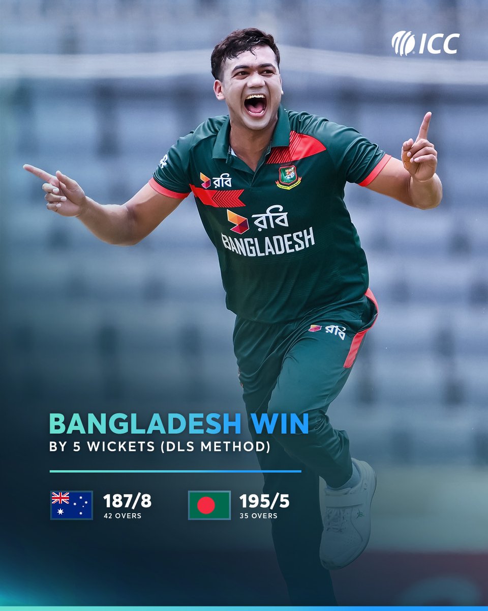 ICC's tweet photo. Bangladesh continue their impressive run and win their first ODI series against Australia 👏

📝: https://t.co/DEm5XJy31X https://t.co/lK5yKj8Q38