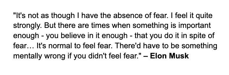 StartupWisdom_'s tweet photo. Elon Musk on what courage actually is: https://t.co/9Y51JnfJqX