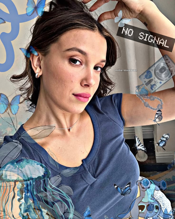 Milliefanhub's tweet photo. Millie Bobby Brown serving ethereal ocean princess NO SIGNAL vibes Butterflies, jellyfish & pure magic
Who else obsessed? #MillieBobbyBrown #NoSignal #MBB #StrangerThings #EtherealVibes #BlueAesthetic #DigitalArt #FanEdit #MillieVibes https://t.co/xVxm44XA85