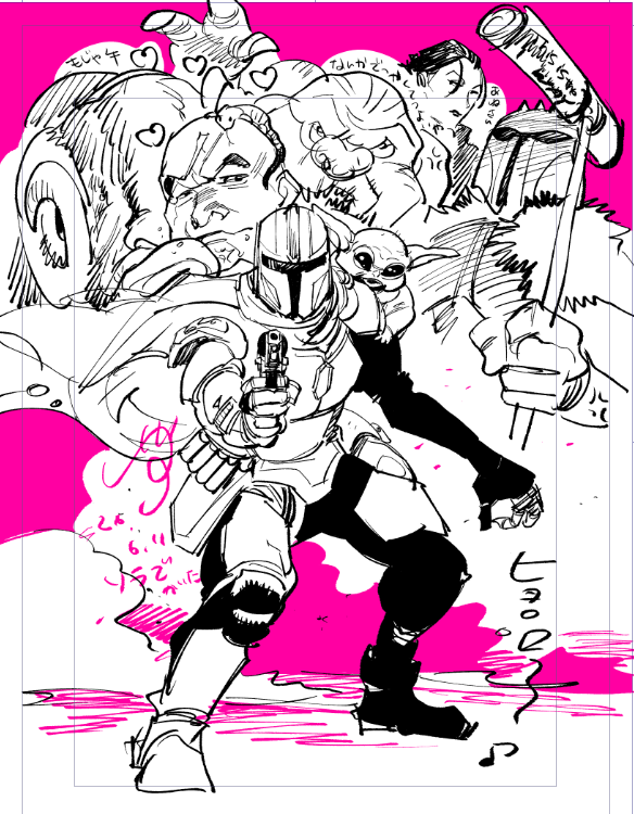 sakuzo_BAKU's tweet photo. ソラで描いたマンダロリアン／ボバ・フェットの思い出 https://t.co/R42Pki7y1t