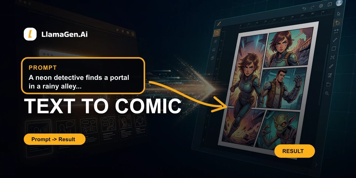 llama_gen's tweet photo. TEXT TO COMIC https://t.co/X8thgaqhUW https://t.co/amLZppdRgD