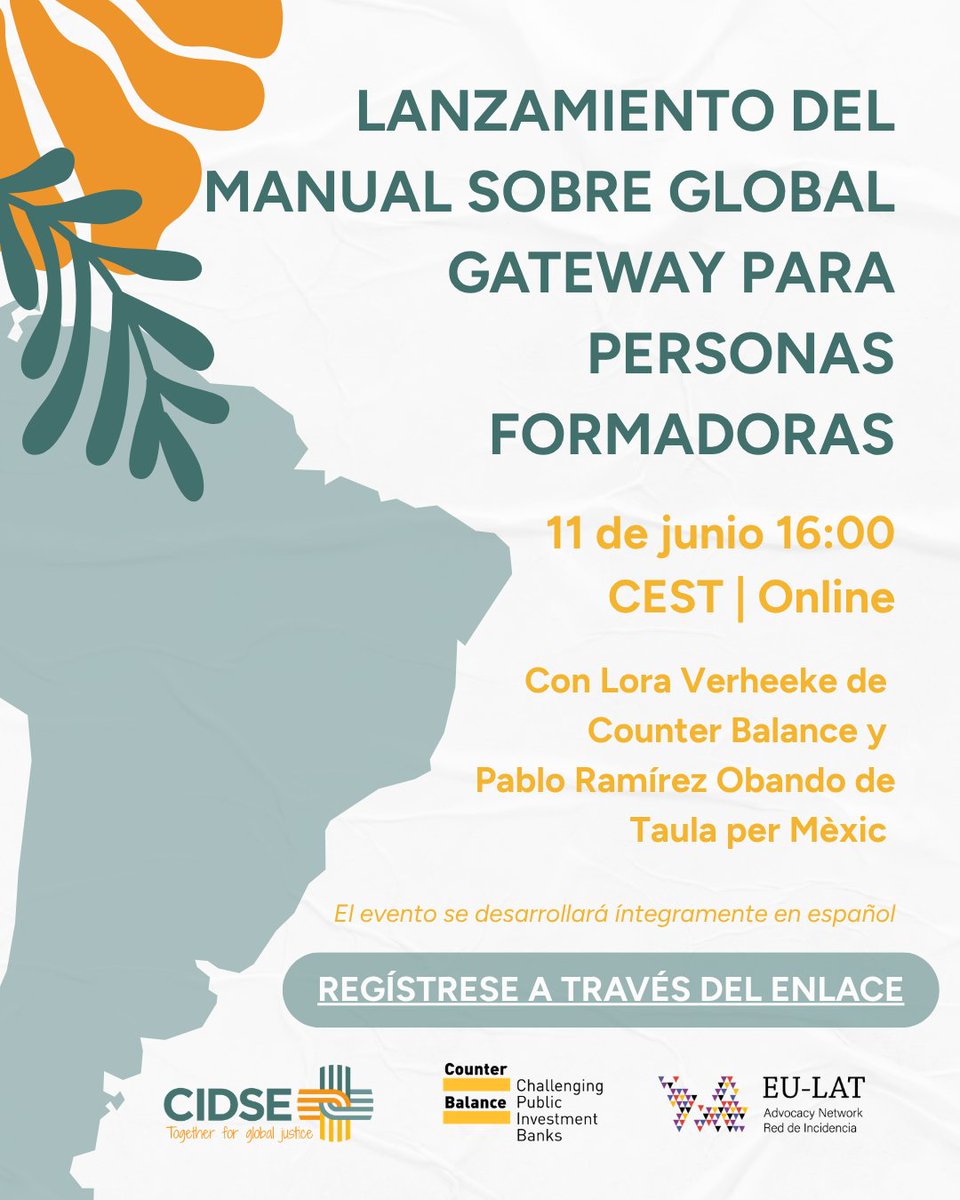 migasocial's tweet photo. Sigo con @CIDSE
Tras organizar y participar con @ManosUnidasONGD en Foro #COMED (Comunicación, Fundraising y Educación para el Desarrollo) en Madrid @raes_Asuncion, ahora en la presentación del manual de formadores sobre #GlobalGateway junto a @eulatnetwork y @Counter_Balance
👇 https://t.co/RXFNnayvTa